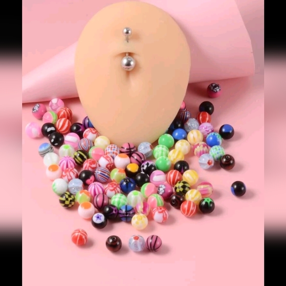 🍉5 for $25* 100 Piece Bellybutton Ring Set - Picture 2 of 4